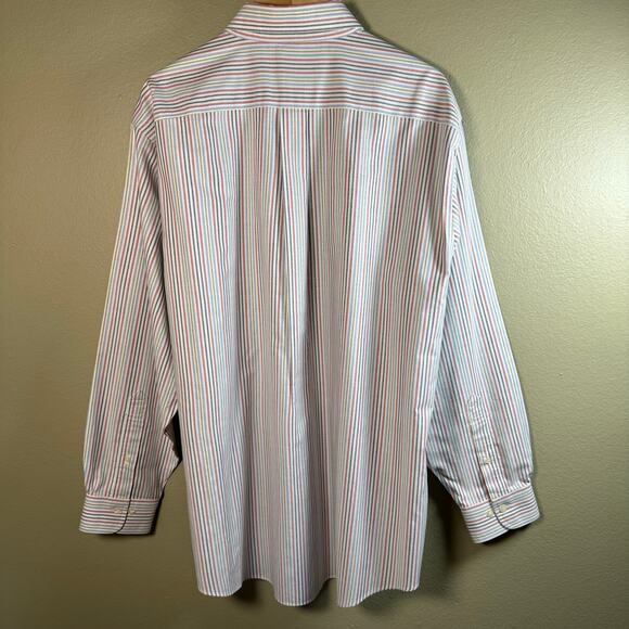 Brooks Bros. 1818 Men XL Button down Suplima no iron shirt Free Lands End Tie - Picture 7 of 11